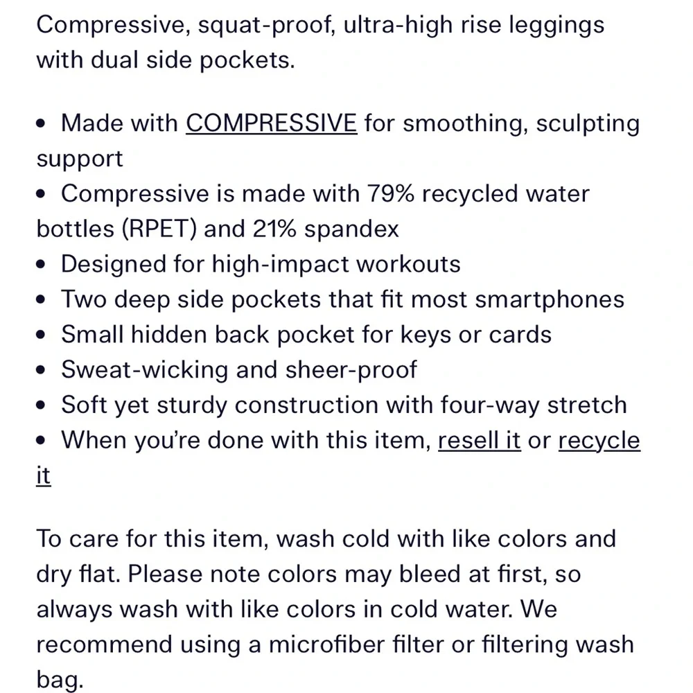 Girlfriend Collective - Compressive Pocket Leggings in pastel pink - S - Picture 6 of 6